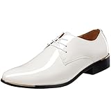 zpllsbratos Herren Lederschuhe Lackschuhe Derby Schnürhalbschuhe Oxford...