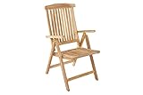SAM Hochlehner Aruba, Teak-Holz, Klappstuhl 5-Fach verstellbar, Massivholz,...