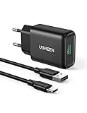 UGREEN 18W USB Ladegerät 3A Quick Charge 3.0 Schnellladegerät USB...