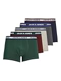 JACK&JONES Boxershorts 5er-Pack Basic Trunks Kurze Unterhosen Logo Print...