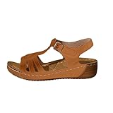 Damen-Sandalen, Schwarz, Keilsandalen, dicke Sohle, abgeschrägter Absatz,...