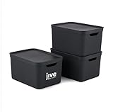 Jive Dekobox 3er- Set Aufbewahrungsbox 16l mit Deckel, Kunststoff (PP...