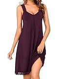 Uniexcosm Nachthemd Damen Ärmelloses Kurz Sexy Negligee Baumwolle...