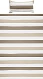 REDBEST Renforcé Bettwäsche-Set Taupe-beige-weiß Größe 40x80 cm /...