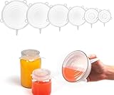 HSYTEK 6 Stück Silikondeckel Dehnbar, Wiederverwendbar Silikon Deckel...