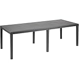Rechteckiger ausziehbarer Gartentisch, Made in Italy, Farbe Anthrazit,...
