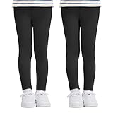 AMIYOYO 2er Pack Mädchen Leggings High Waist Lang Sportsleggins Weiche...