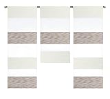 Decocompany Home Design Mini Flächenvorhang Set beige weiß 2280-13 | 3...