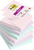 Post-it Super Sticky Z-Notes Soulful Collection, Packung mit 6 Blöcken, 90...