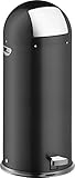 helit H2405495 - Push-Tretabfallbehälter „the step dome“ 52L, schwarz