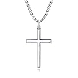 FANCIME 925 Sterling Silber Weiß Vergoldet Kreuz Anhänger Poliert mit...