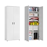 Home Collective Mehrzweckschrank 75cm breit mit 2 Türen 6 Einlegeböden...