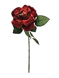 artplants.de Samt Rose YUFAN, rot, 45 cm - Künstliche Stielblume