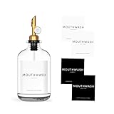 WASHEE Mundspülspender für Badezimmer – Glas-Mundspülbehälter (360...