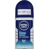 NIVEA Men Fresh Ocean Deodorant Roller, 0% (1 x 50 ml), Deodorant für...