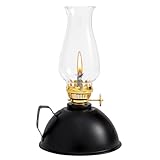 PORFOYO Petroleumlampe, Öllampe aus Glas mit Regulierbare Flame, Öllampe...