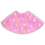 URAQT Tüllrock Damen LED Tütü Erwachsene, Tutu Rock LED, Minirock Mit...