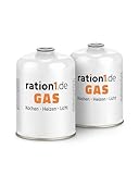 2X Gaskartusche á 450 g, Gaskartuschen Set von ration1, EN 417...