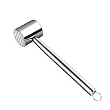 PIQIUQIU Fleischklopfer, Doppelseitiger 304 Edelstahl-Fleischhammer um...