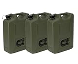 hünersdorff 802011 3er Set Kraftstoff-Kanister PROFI 20l für Benzin,...