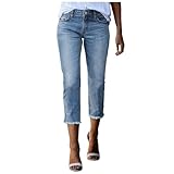 Caprihose Damen Sommer Stretch Jeans, 3/4 Hose Damen Capri Jeans Leggings...