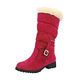 Damen Kurz Retro stiefeletten Herbst Winter Warm Schlupfstiefel Block...