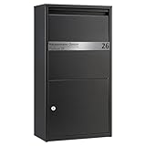 Haussmann Paketbriefkasten BOX391 mit Namensschild, Briefkasten für...