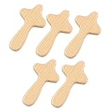 YIGZYCN Set mit 5 handgehaltenen Holzkreuzen für Gebet, religiöse...