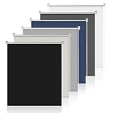 Verdunklungsrollo ohne Bohren Rollos für Fenster Verdunkelung Schwarz B40...