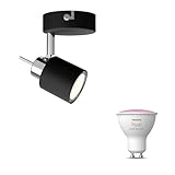 Philips Hue Meranti Einbaustrahler (Schwarz) - Weiß und Farbiges Licht -...