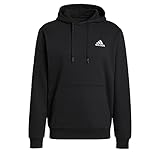 adidas Herren Essentials Fleece Hoodie, Black / White, S