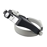 siduytin Professionelle Lupenbrille, am Kopf montiert, mit 2 LED Leuchten,...