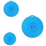 OSALADI 3 Stück Pack Silikon Frischhaltedeckel Auslaufsicher Blau...