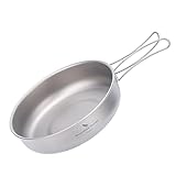 iBasingo Titan Pfanne Camping Bratpfanne 18 cm Frying Pan mit Klappgriff...