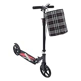 Faltbarer Scooters Cityroller Kick Scooter mit Handbremse und Warenkorb,...