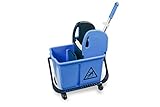 Hypafol Reinigungswagen 24 L – kompakter 2-Kammer-Putzwagen mit Trennwand...