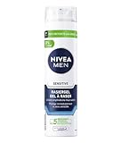 NIVEA MEN Sensitive Rasiergel für Männer (200 ml), Rasier Gel mit...