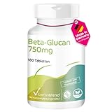 Beta-Glucan 750mg - 180 Tabletten - hochdosiert - vegan - 70%...