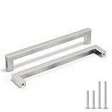Homdiy HDJ12 Möbelgriffe, quadratisch, gebürstetes Nickel, Edelstahl, 96...