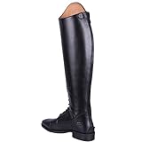 QHP Leder-Reitstiefel Sasha Adult schwarz mit wechselbarem Oberteil, RV...