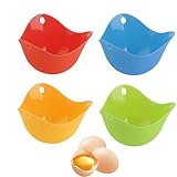 JJiaoLinin Egg Poacher,4 Stück Silikon-Ei-Pochierer Cups Antihaft...