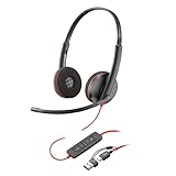 Poly Blackwire 3220 schnurgebundenes USB-C-Headset, Noise...