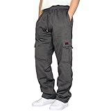 Herren-Cargo-Sweathose, Winter, dehnbar, Kordelzug, gerades Bein,...