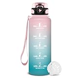 JAPORIA Trinkflasche Fitness 1.5L, Große Trinkflasche Sport, Wasserflasche...