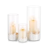 Kerzenhalter Glas Set Kerzenständer Glaszylinder: Modern Windlicht Für...