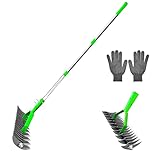 3-Section Handle Tube thatch Rake Rasenrechen Gartenspitzhacke rostfrei...