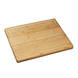 Relaxdays 2 x Schneidebrett Bambus, antibakteriell, mit Saftrille,...
