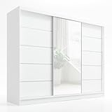 A&J MöbelLand Kleiderschrank Aurelia 1 – Schwebetürenschrank 200 cm...