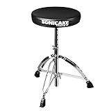 SONICAKE Schlagzeughocker Höhenverstellbar Drumhocker faltbar mit...