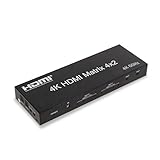 C11D Bolwins HDMI Matrix Switch 4x2 4K 60Hz UHD Umschalter Splitter 4 In 2...